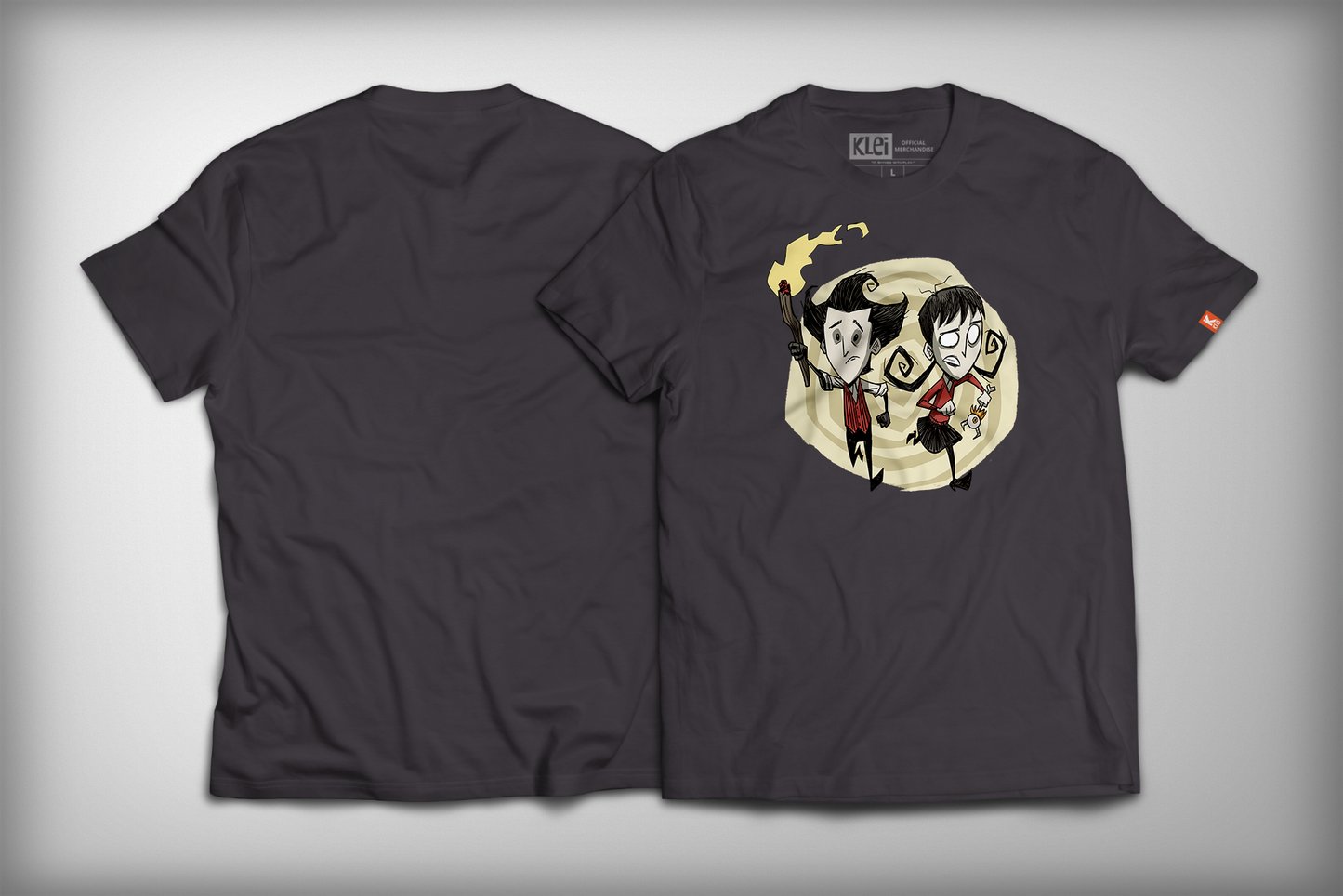 Wilson and Willow Through the Portal Graphite Black Shirt Front and Back view