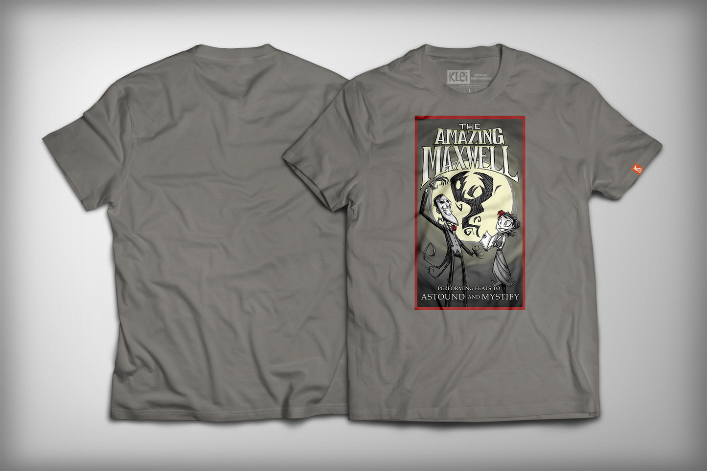 Amazing Maxwell Poster Shirt in Warm Grey Front and Back View