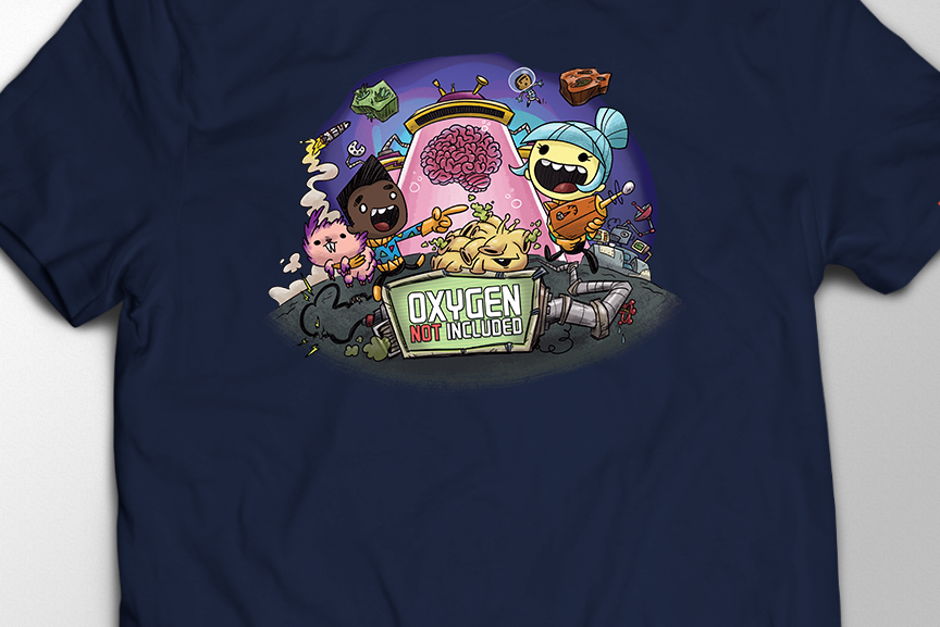 Oxygen Not Included Brain Shirt Close Up 