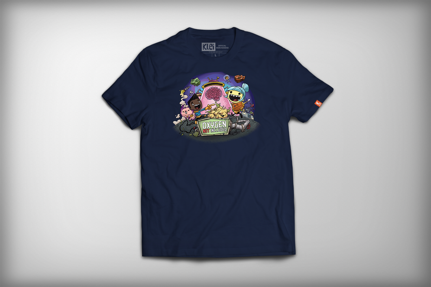 Oxygen Not Included Brain Shirt Navy