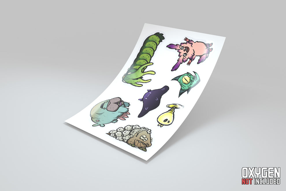 Oxygen Not Included: Stickers 4 Sheet Pack – Klei Merch Shop